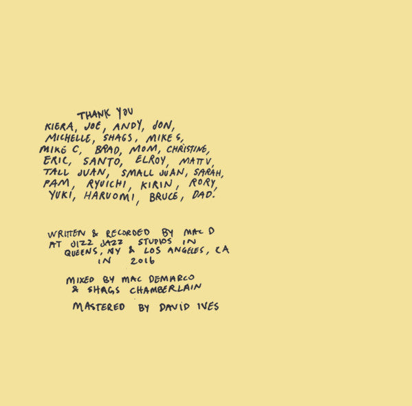 Mac Demarco – This Old Dog (Cassette, Captured Tracks, 2017) Back Cover