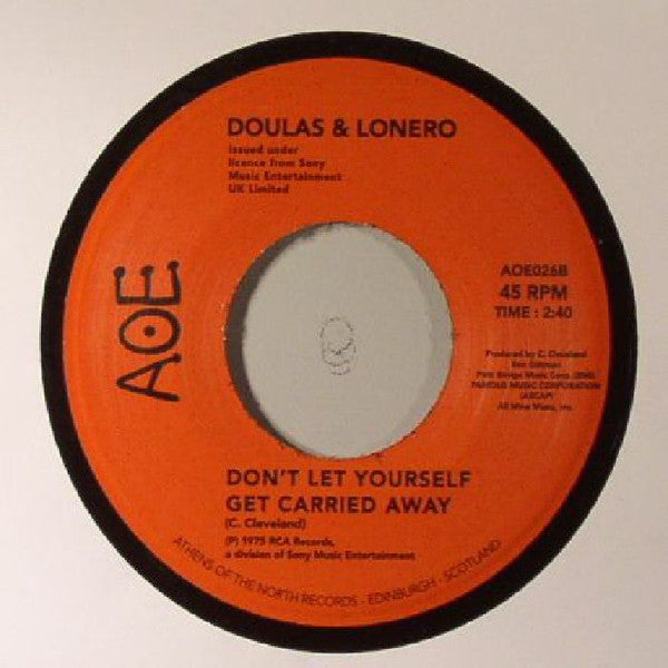 Doulas & Lonero – This Time / Don't Let Yourself Get Carried Away (7", AOE, 2017) Back Cover