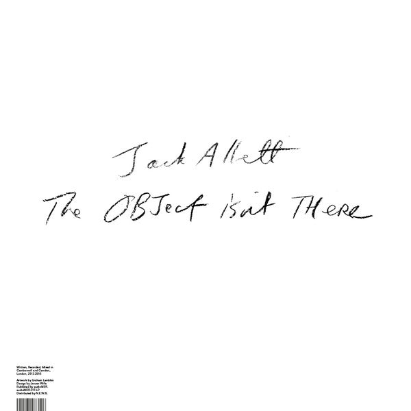 Jack Allett – The Object Isn't There (LP, audioMER., 2017) Back Cover