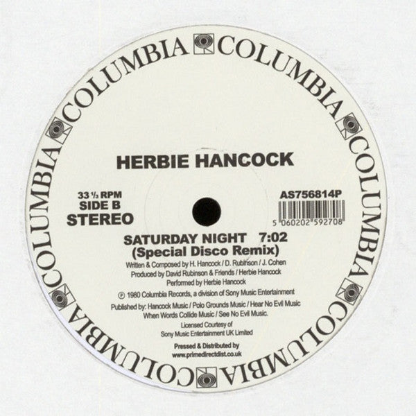 Herbie Hancock – Stars In Your Eyes / Saturday Night (12", Columbia, 2017) Back Cover