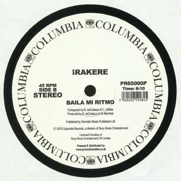 Irakere – Añung Añunga (12", Columbia, 2017) Back Cover