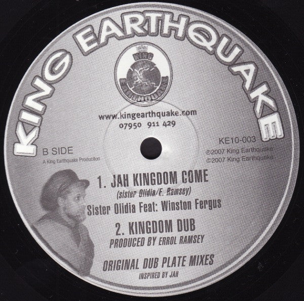 Sister Olidia – Where Were You / Jah Kingdom Come (10", King Earthquake, 2007) Back Cover