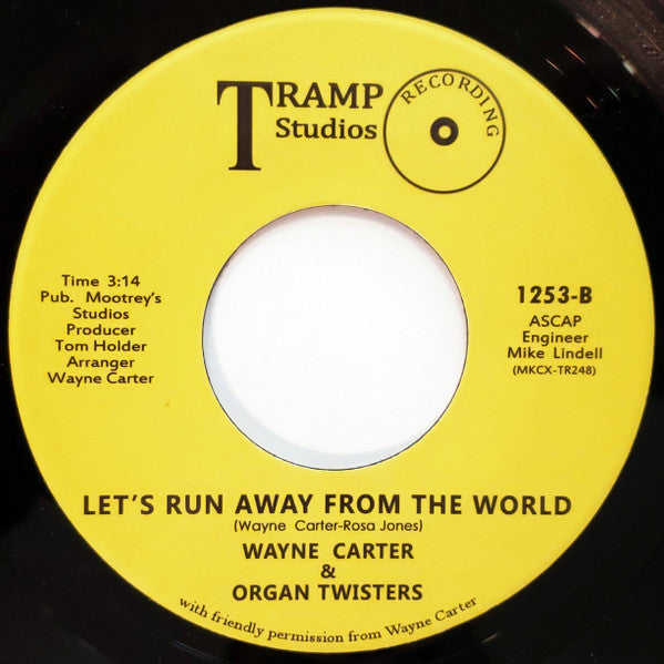 Wayne Carter Organ Twisters – Peter In Or Out (7", Tramp Records, 2018) Back Cover