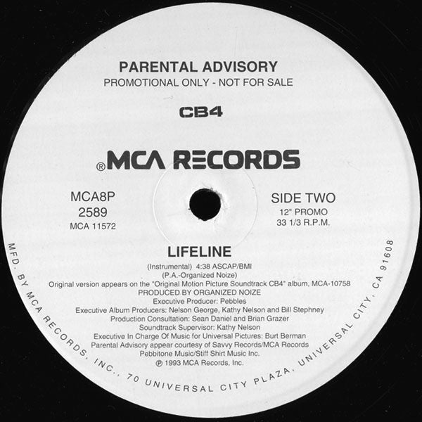 Parental Advisory – Lifeline (12", MCA Records, 1993) Image 4
