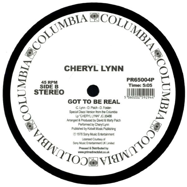 Cheryl Lynn – You Saved My Day / Got To Be Real (12", Columbia, 2018) Back Cover