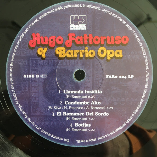 Hugo Fattoruso – Hugo Fattoruso Y Barrio Opa (LP, Far Out Recordings, 2018) Image 4