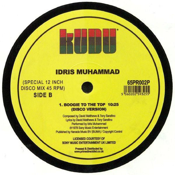 Idris Muhammad : Boogie To The Top (12")