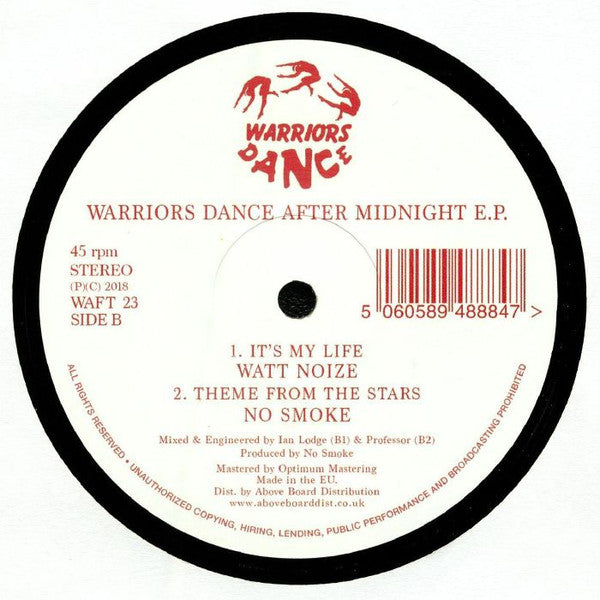 Various – Warriors Dance After Midnight E.P. (12", Warriors Dance, 2018) Back Cover