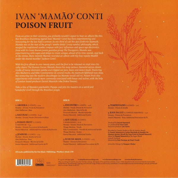 Ivan 'Mamão' Conti – Poison Fruit (LP, Far Out Recordings, 2019) Back Cover