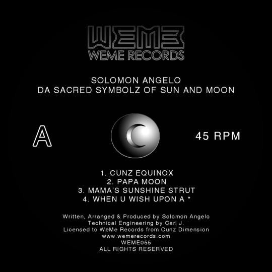 Solomon Angelo – Da Sacred Symbols Of Sun And Moon (12", WéMè Records, 2019) Front Cover