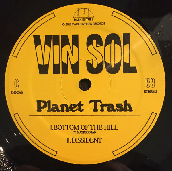 Vin Sol – Planet Trash (2x12"+Single Sided, Dark Entries, 2019) Image 5
