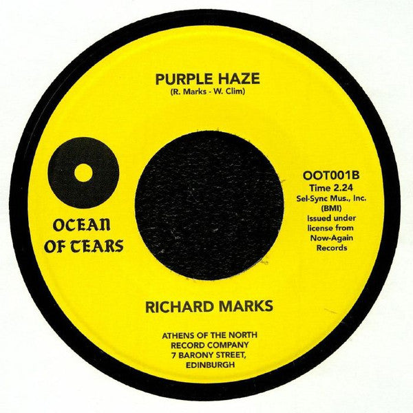 Richard Marks – Speak Now / Purple Haze (7", Ocean Of Tears, 2019) Back Cover