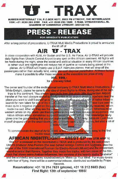 African Nightflight – 4Rest EP (12", U-Trax, 1996) Image 3