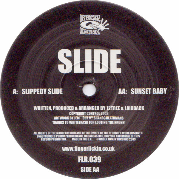 Slide – Slippedy Slide / Sunset Baby (12", Finger Lickin' Records, 2003) Image 3