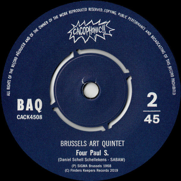 Brussels Art Quintet – Voir / Four Paul S. (7", Cacophonic, 2019) Image 4