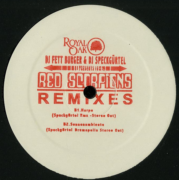DJ Fett Burger DJ Speckgürtel – Red Scorpions Remixes (12", Royal Oak, 2019) Back Cover