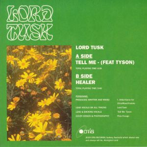 Lord Tusk – Tell Me (7", Outer Time Inner Space, 2019) Back Cover
