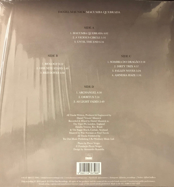 Daniel Maunick – Macumba Quebrada (2xLP, Far Out Recordings, 2019) Back Cover