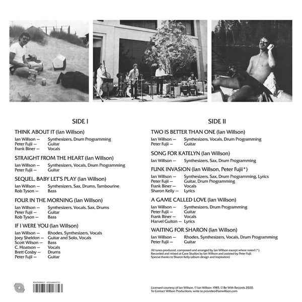 Ian Willson – Straight From The Heart (LP, 140 gram, Be With Records, 2020) Back Cover