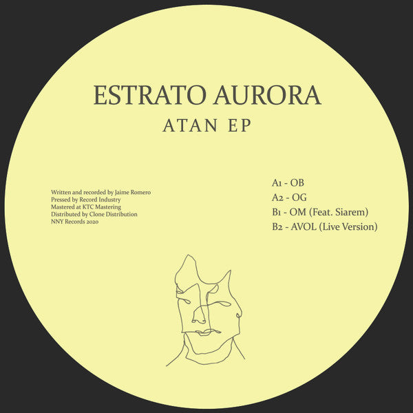 Estrato Aurora – Atan EP (12", NNY Records, 2020) Back Cover