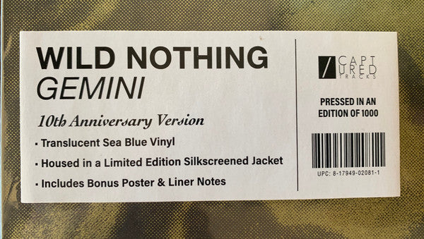 Wild Nothing – Gemini (LP, Blue Translucent, Captured Tracks, 2020) Image 5