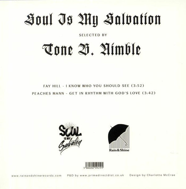 Tone B Nimble – Soul Is My Salvation Chapter 5 (7", Rain&Shine, 2020) Back Cover