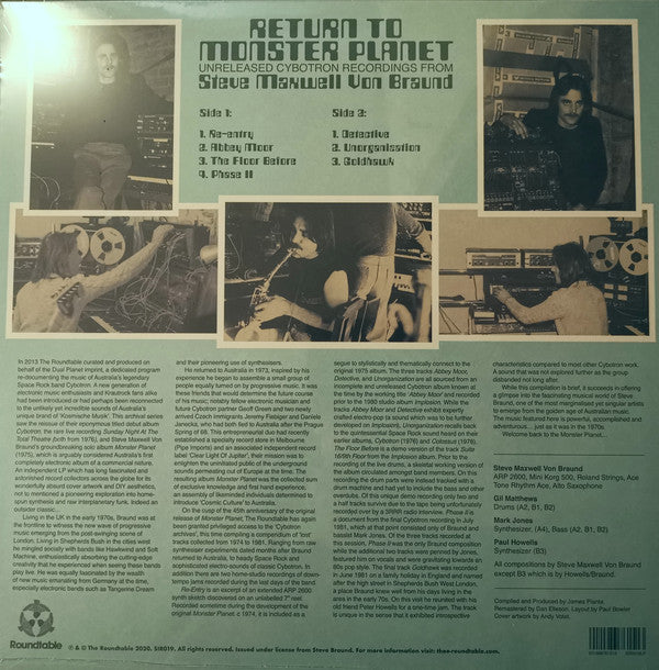 Steve Maxwell Von Braund – Return To Monster Planet (LP, The Roundtable, 2020) Back Cover