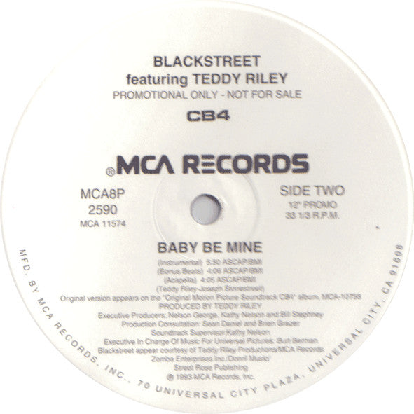 Blackstreet Teddy Riley – Baby Be Mine (12", MCA Records, 1993) Image 3