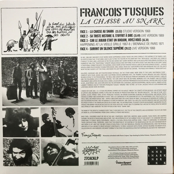 François Tusques – La Chasse Au Snark (2xLP, Cacophonic, 2020) Back Cover