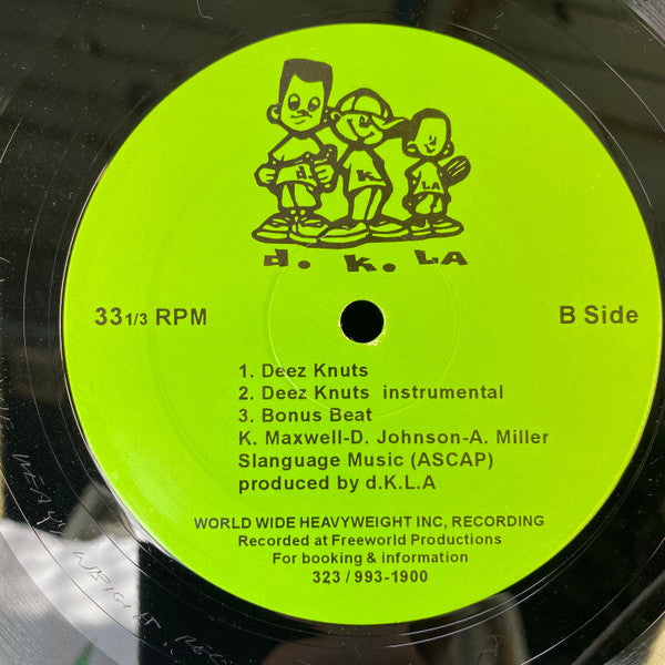 D.K.LA – Whoopty-Whoop / Deez Knuts (12", World Wide Heavyweight Records) Back Cover