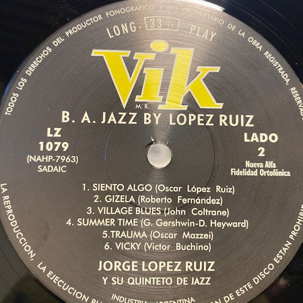 Lopez Ruiz – B.A. Jazz (LP, Vik, 2020) Image 5