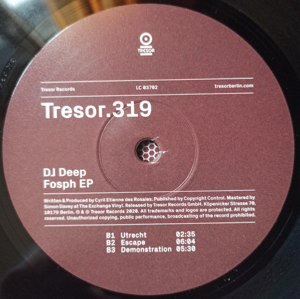 DJ Deep – Fosph EP (12", Tresor, 2020) Image 3