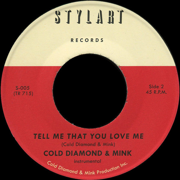 Jonny Benavidez Cold Diamond & Mink – Tell Me That You Love Me (7", Stylart Records, 2020) Back Cover