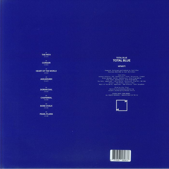 Total Blue – Total Blue (LP, Music From Memory, 2024) Back Cover