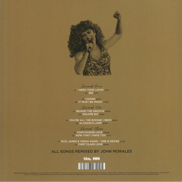 John Morales Teena Marie – Love Songs & Funky Beats - Remixed With Loving Devotion (3x12", BBE, 2021) Back Cover