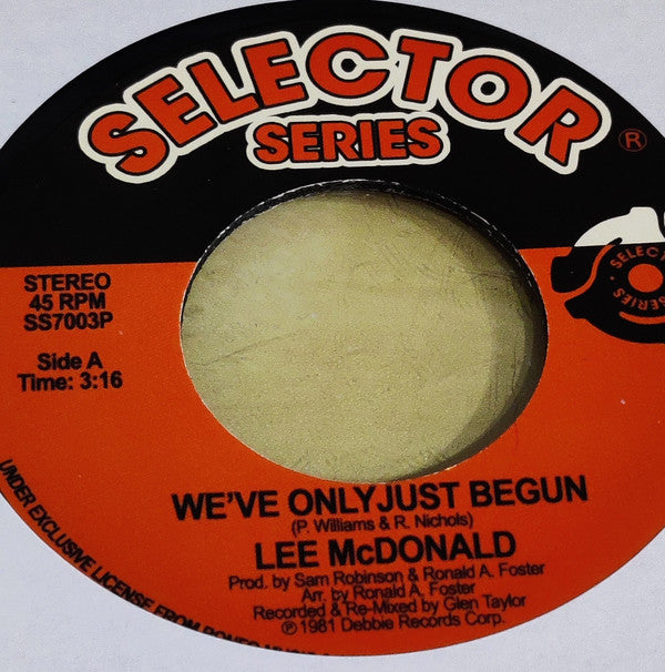 Lee McDonald – We've Only Just Begun / I'll Do Anything For You (7", Selector Series, 2021) Image 4