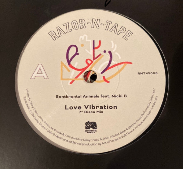 Sentimental Animals Nicki B – Love Vibration (7", Razor-N-Tape 45, 2021) Front Cover