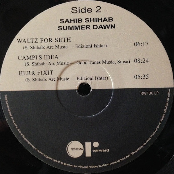 Sahib Shihab – Summer Dawn (LP, Rearward, 2008) Image 4