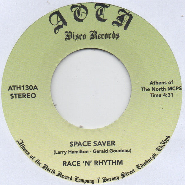 Race 'N Rhythm – Space Saver / Candybar Superstar (7", Athens Of The North, 2022) Front Cover