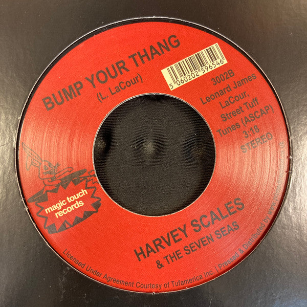 Harvey Scales The Seven Seas – Trying To Survive / Bump Your Thang (7", Magic Touch Records, 2023) Back Cover
