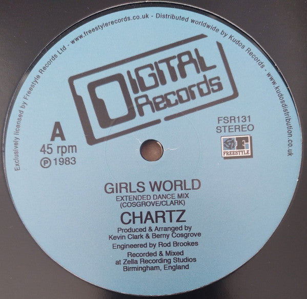 Chartz – Girls World (12", Freestyle Records, 2023) Front Cover