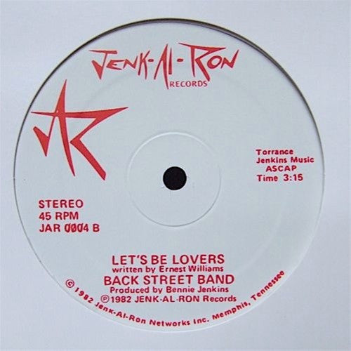 Back Street Band – Shake (12", Jenk-Al-Ron Records, 2011) Back Cover