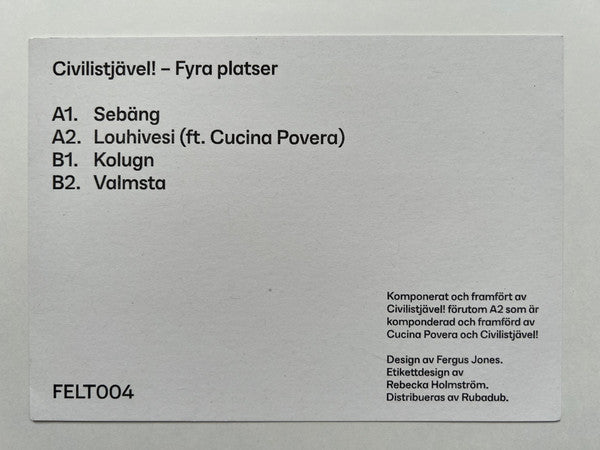 Civilistjävel! – Fyra Platser (12", FELT, 2023) Image 5