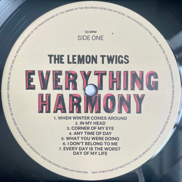 The Lemon Twigs – Everything Harmony (LP, Captured Tracks, 2023) Image 5