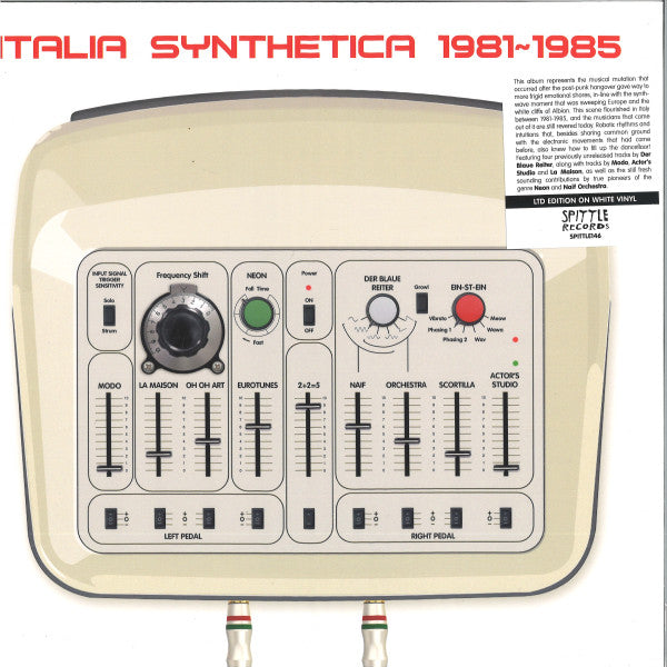 Various – Italia Synthetica 1981~1985 (LP, White, Spittle Records, 2023) Front Cover