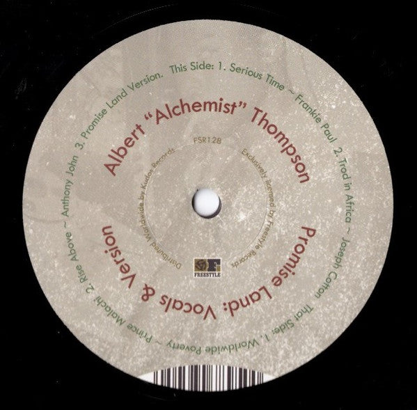 Albert "Alchemist" Thompson – Promise Land: Vocals & Version (12", Freestyle Records, 2023) Back Cover
