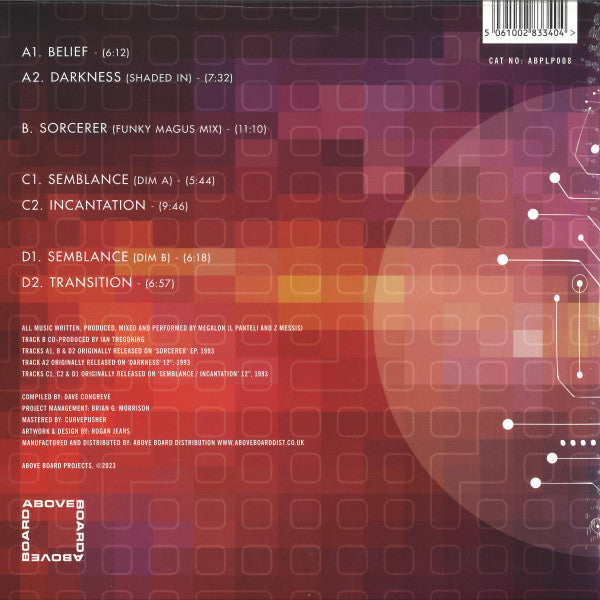 Megalon – Collected EPs - Volume 1 (2x12", Above Board Projects, 2023) Back Cover