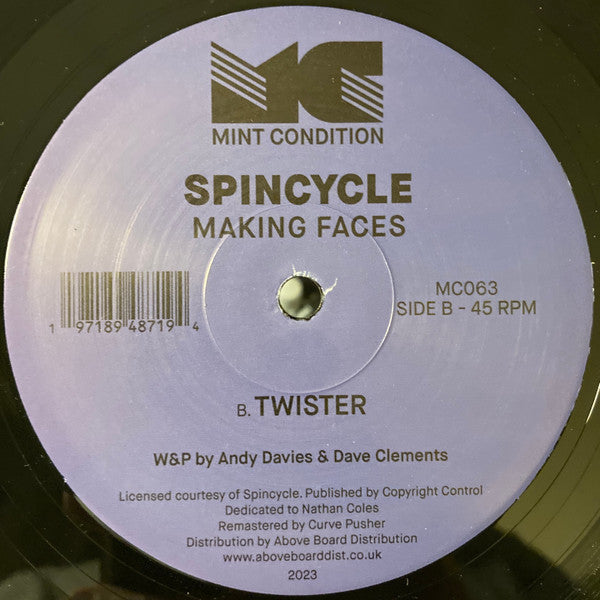 Spincycle – Making Faces (12", Mint Condition, 2023) Back Cover