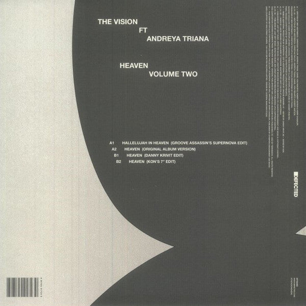 The Vision Andreya Triana – Heaven (Volume Two) (12", Defected, 2023) Back Cover