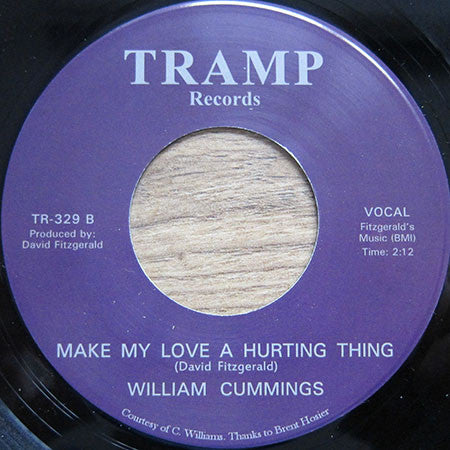 William Cummings – Your Soul Searchin' Love / Make My Love A Hurting Thing (7", Tramp Records, 2024) Back Cover